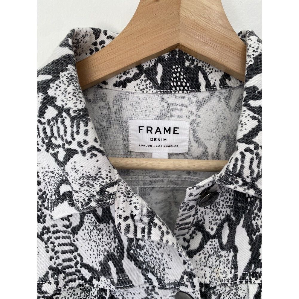 Frame Jacket Small Gris Multi Python Animal Print… - image 4